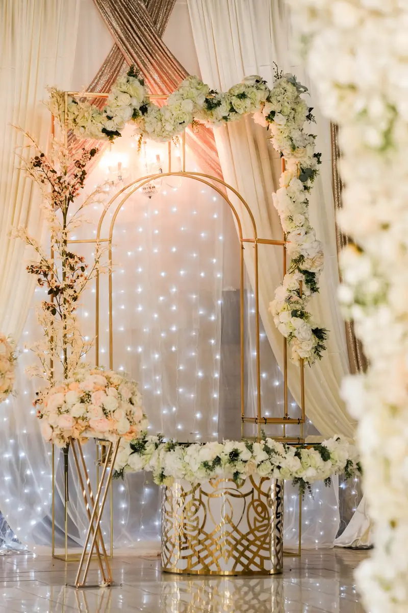 Blush floral arch
